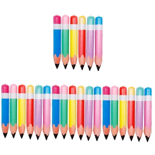 HOLIDYOYO 24 Stk Aufblasbarer Bleistift Aufblasbare Bleistifte, Jumbo-requisiten Großes Bleistiftspielzeug Klassenzimmerdekoration Aufblasbare Bleistift-requisiten Große Bleistifte Pvc von HOLIDYOYO