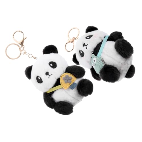 HOLIDYOYO 2St Panda-Schlüsselanhänger Panda- kleine Kuscheltiere Hase Plüsch Affenspielzeug Schlüsselanhänger mit ausgestopftem Panda Plüschtier Schlüsselanhänger PP Baumwolle von HOLIDYOYO