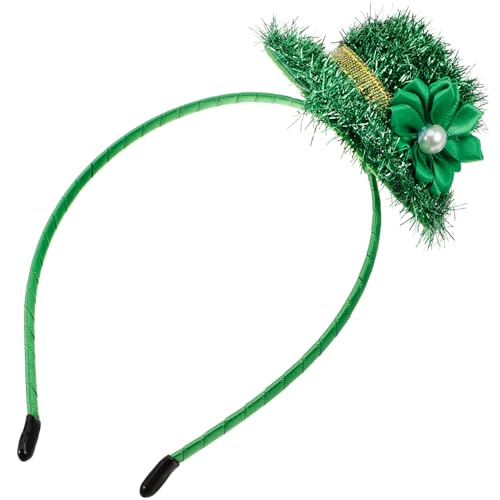 HOLIDYOYO 2St. Patricks Day Stirnband Grüner Hut St. Patricks Day Stirnband Gillter Shamrock Stirnbänder Irish Green Hat St. Patricks Day-Accessoires von HOLIDYOYO