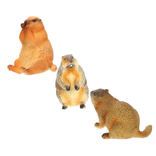 HOLIDYOYO 3 Stück Simulierte Wildtiere Simulation Murmeltier Verzierung Simulation Murmeltier Figuren Simulation Tierfiguren Murmeltier Tierfiguren Wildtier Tierfigur Spielzeug Kunststoff von HOLIDYOYO