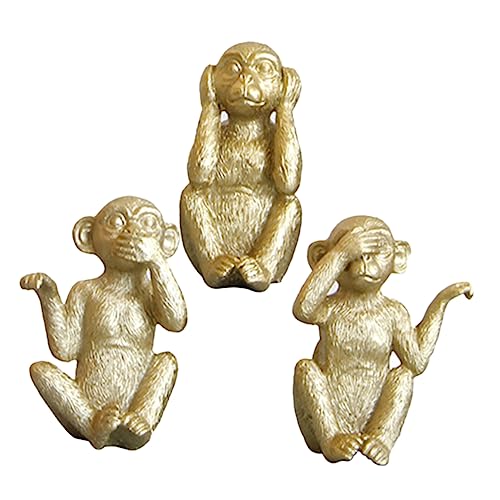 HOLIDYOYO 3 Teiliges Set Affen Deko Figuren Aus Resin Tischdeko Tierfigur Affen Statue Für Wohnzimmer Und Büro Tierische Wohnaccessoires Für Kreative Raumgestaltung von HOLIDYOYO