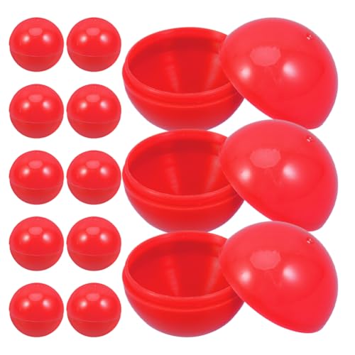 HOLIDYOYO 30 Pcs Öffnungsbezogene Gewinnspielkugeln Kunststoff Mini Verlosung Zeichnen Bälle Bingo -Kugeln Automatenkugeln Ohne Anzahl Hohle Kugeln Runde Kapseln Für Unterhaltung Rot von HOLIDYOYO