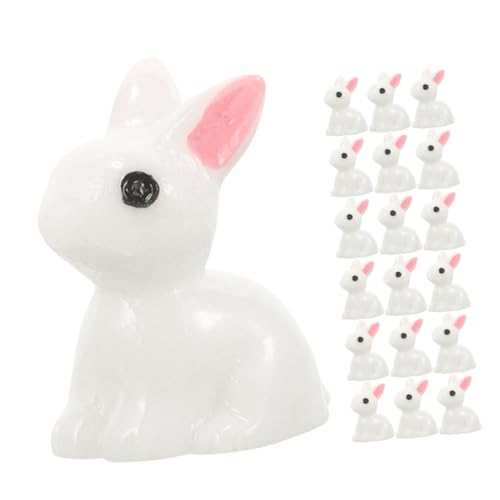 HOLIDYOYO 30 Stück Mikro Landschaft Weißes Kaninchen Hase Miniatur Tierschmuck Mini Kaninchen Modell Kaninchen Figur Desktop Kaninchen Dekoration Miniatur Kaninchen Statue von HOLIDYOYO