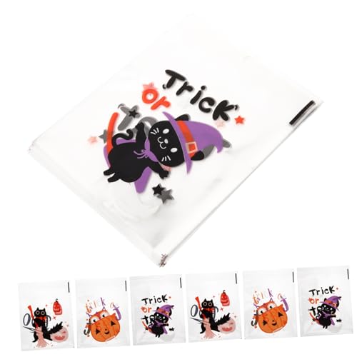 HOLIDYOYO 300 Stück Selbstklebende Halloween Beutel Wiederverwendbare Snackbeutel Selbstverschließende Beutel Süßigkeitenbeutel Zellophanbeutel Kinderpartygeschenke Beutel Halloween von HOLIDYOYO