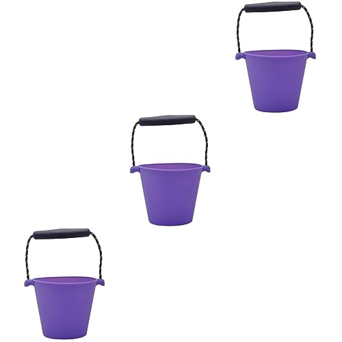 HOLIDYOYO 3St tragbarer Wassereimer Kinder wasserspielzeug kinderwasserspielzeuge Kinder sandspielzeug Kleiner Eimer tragbarer Angelwassereimer tragbarer Falteimer Camping Falteimer Violett von HOLIDYOYO