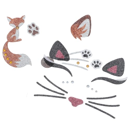 HOLIDYOYO 4 Stück Glitzernde Tiergesicht Aufkleber Katzen und Fuchsmotive Selbstklebend Hautfreundlich für DIY Party Make Up Karneval Halloween Geburtstagsfeiern und Festliche Anlässe HOLIDYOYO 4 Stück Glitzernde Tiergesicht Aufkleber Katzen und Fuchsmotive Selbstklebend Hautfreundlich für DIY Party Make Up Karneval Halloween Geburtstagsfeiern und Festliche Anlässe von HOLIDYOYO