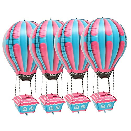 HOLIDYOYO 4 Stück Heißluftballon Dekorationen Für Die Babyparty Hängender Ballon Luftballons Für Luftballons Zum Leuchten Bringen Deckendekor Alles Zum Geburtstagsballon Aluminiumfolie von HOLIDYOYO