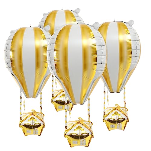 HOLIDYOYO 4 Stück Heißluftballon Schöne Luftballons Ballon-requisite Luftballons Für Geburtstagsfeiern Geburtstagsballon Dekorative Luftballons Ballons Dekorationen Golden Aluminiumfolie von HOLIDYOYO