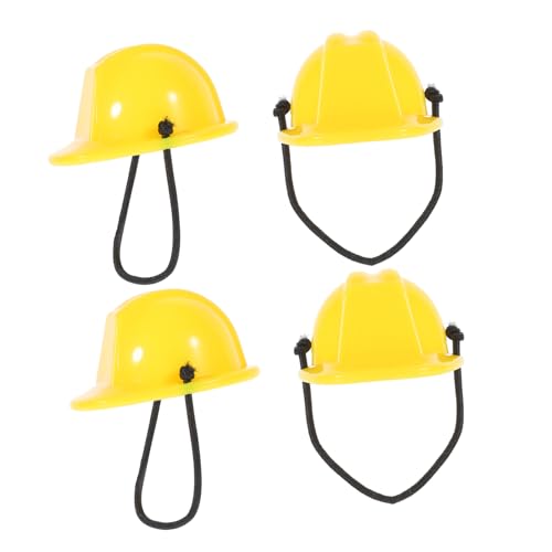 HOLIDYOYO 4 Stück Helm Mini-bauhut Weinflaschenverschluss Mini-sicherheitshut Aus Kunststoff Puppenhut Mini-sicherheitshut- Mini-Cap-Dekoration Miniatur-bauhut Vogelhut Abs Yellow von HOLIDYOYO