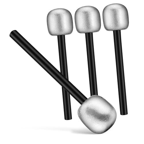 HOLIDYOYO 4 Stück Mikrofon Requisiten Spielzeugmikrofon so tun, als würdest du Mikrofon spielen mikrofon für kinder microphone Mikrofonstütze spielen Mikrofon-Modell Plastik Silver von HOLIDYOYO