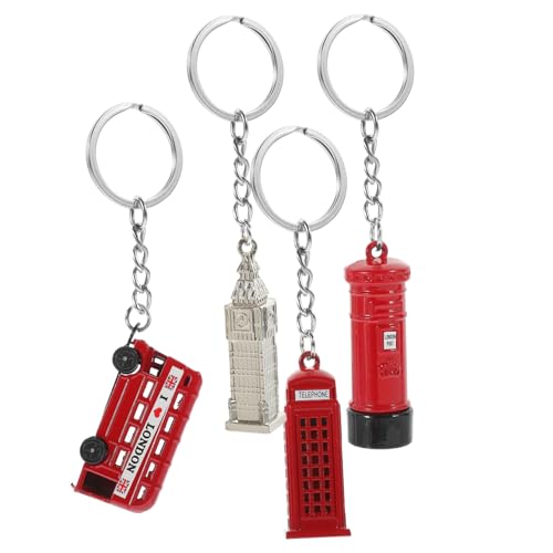 HOLIDYOYO 4 Stück Schlüsselanhänger Taschenanhänger Karte Ring Haken clé geldgeschenke weihnachten weihnachsgeschenk key chains hängende Verzierung aus Metall Anhänger für Auto Zinklegierung von HOLIDYOYO