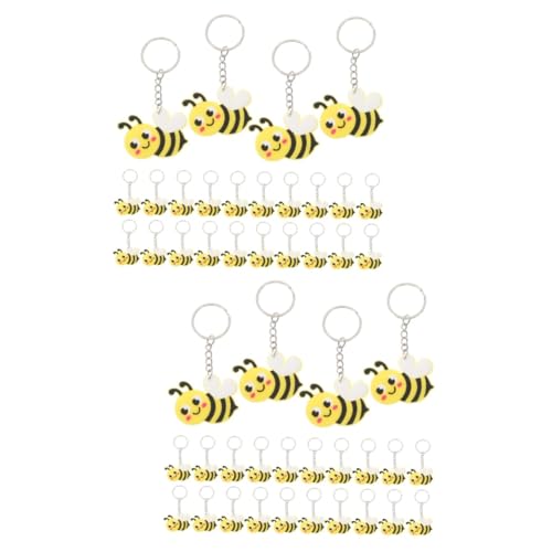 HOLIDYOYO 48 Stk Biene Schlüsselanhänger Dekorationen Schleudern Tierische Schlüsselanhänger Schlüsselhalter Für Die Handtasche Cartoon-bienen-schlüsselanhänger Geschenktüte Lecker Metall von HOLIDYOYO