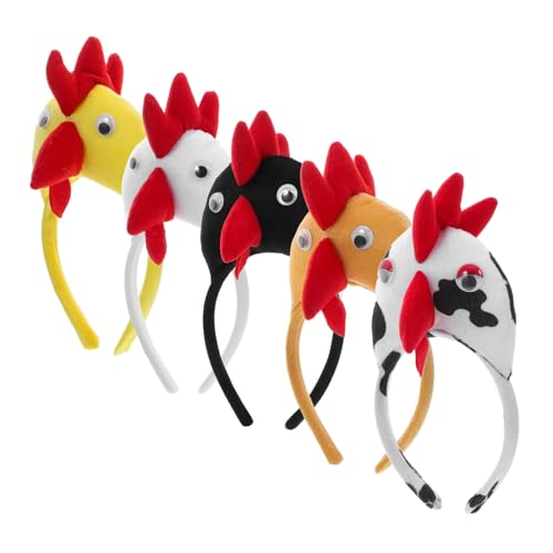 HOLIDYOYO 5st Maskerade-kopfschmuck Halloween-tier-stirnband Huhn Kostümzubehör Hühnerdekorationen Tierkostüm-stirnbänder Party Liefert Kopfbedeckungen Tierische Stirnbänder Pp Baumwolle von HOLIDYOYO