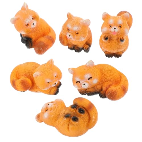 HOLIDYOYO 6St Mini-Waschbärfiguren Miniatur-Mooslandschaftsdekor Tierauto-Inneneinrichtung Animal Figures wohnzimmerdeko Panda Kaninchen Spielzeug Miniatur-Tierfigur tierisches Handwerk Harz von HOLIDYOYO