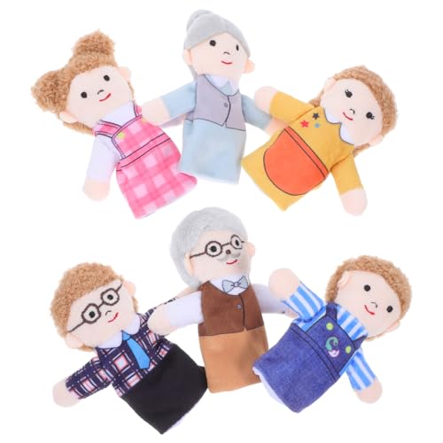 HOLIDYOYO 6st Familie Fingerpuppen Puppenfamilie Familienmitglieder Marionetten Puppen Zum Geschichtenerzählen Vorschulpuppen Fingerpuppen Für Kleinkinder Finger Familie Spielpuppen Plüsch von HOLIDYOYO