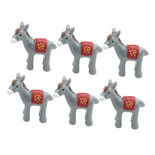 HOLIDYOYO 6st Mikro-Ornamente Tierfigur Winzige Tiermodelle Kleiner Esel Miniatur-Esel Kleine Eselstatuen Für Den Garten Mini-eselfiguren Miniaturfigur Für Den Garten Dark Grey Harz von HOLIDYOYO