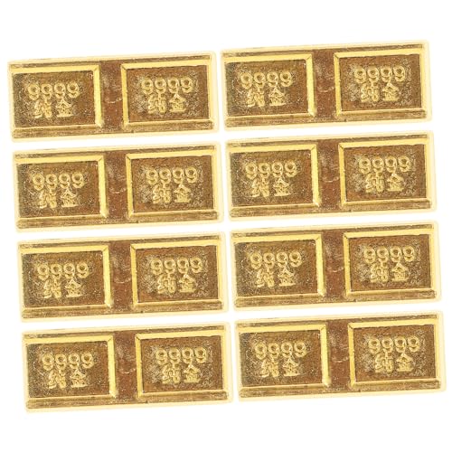 HOLIDYOYO Künstliche Goldene Ziegel Requisiten 8 Pcs Metall Gold Bar Dekoration Zink-Legierung von HOLIDYOYO