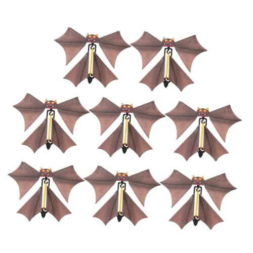 HOLIDYOYO 8st Fledermaus- -Requisiten Fliegende Schmetterlingsspielzeuge Halloween-Fledermaus-Dekorationen Gruselige Fledermaus Halloween-streichspielzeug Light Brown Plastik von HOLIDYOYO