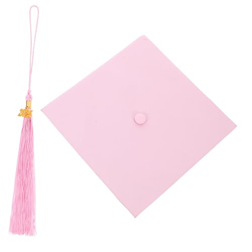 HOLIDYOYO Abiturmütze Abschlusskappen Für Senioren Abschlusshüte Verstellbare Graduierungskappen Abschlussfotodekorationen Zubehör Abschlusskappen Abgestufte Stirnbänder Rot Polyester von HOLIDYOYO