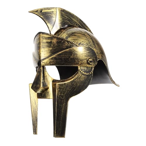 HOLIDYOYO Antiker römischer Helm Gladiator-Helm Römisches Soldatenkostüm Tiara Russischer Hut Soldat-Hut-Requisite Partyhut-Requisite Ritter Kleidung bilden Kopfbedeckung Schild Plastik von HOLIDYOYO