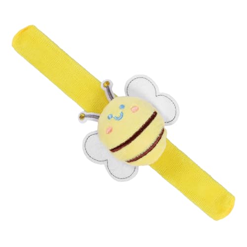 HOLIDYOYO Biene Schnappt Kreis Überraschungsbrief Bienenspielzeug Ghetto Plüscharmbänder Bienen Schlagbänder Plüsch Schnapparmbänder Schlagarmband Schlagarmband Partygeschenke Stoff Gelb von HOLIDYOYO