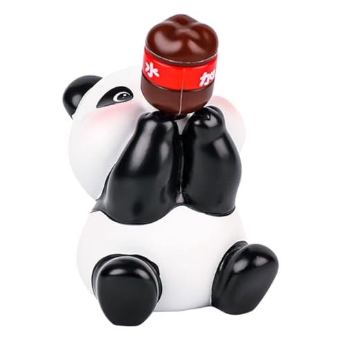 HOLIDYOYO Cartoon-Puppendekoration Garten-Panda-Statue Cupcake-Topper dekorative Panda-Statue Panda-Dekoration für den einzug Cute Decor Spielzeug Pandafigur aus Harz Hofpanda von HOLIDYOYO