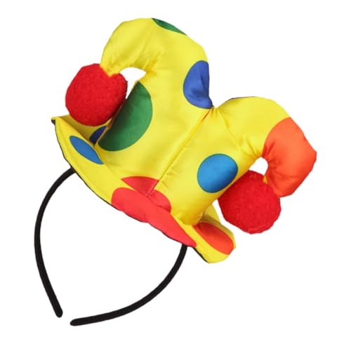 HOLIDYOYO Clown-Stirnband Clown-Cosplay-Kostüm Maskerade Kopfbedeckung Halloween-Clown-Kostüm Clown Hut Stirnband Karneval Haarreif Haarband Cosplay-Zubehör Halloween-Stirnbänder Gestrick von HOLIDYOYO