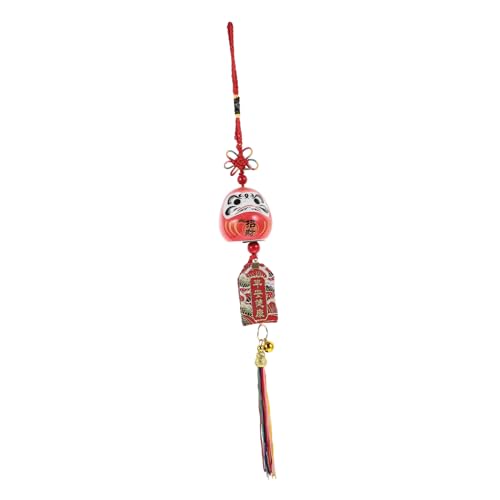 HOLIDYOYO Dharma Ei Ornament Japanischer Omamori Charm Windspiel Anhänger Glocken Windspiel Im Japanischen Stil Japanischer Charm Auto Windspiel Japanischer Glücksbringer von HOLIDYOYO