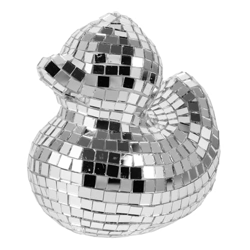 HOLIDYOYO Disco-Ente Disco-Kugel-tischdekoration Mini-Disco-Kugel-Ornamente Desktop-dekokugel Spiegel-Disco-Kugel-Dekorationen Disco-Party-bälle Ente-Disco-Kugel Spiegelball Schaum Silver von HOLIDYOYO