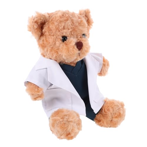 HOLIDYOYO Doktor-bär-puppe Kleiner Bär Weicher Stoffbär Ausgestopfte Bärenpuppe Stofftier Bär Ausgestopftes Bärentier Bärenpuppe Im Schlafzimmer Dekorative Bärenpuppe Light Brown Plüsch von HOLIDYOYO