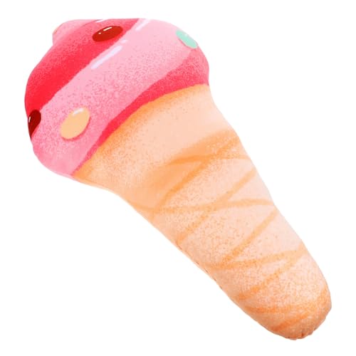 HOLIDYOYO Eiscreme-Wurfkissen Stofftier Eistüte Bestickter Akzent Umarmungskissen Schlafkissen Puppenspielzeug Rosa von HOLIDYOYO