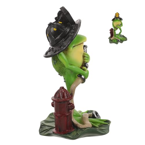 HOLIDYOYO Froschdekoration Desktop-Frosch-Skulptur Garten Froschstatue lustige Froschfigur Mini-Tierdekor Animal Figures Living Room Decoration Gartenstatue Dekoration Mikroszenendekore Harz von HOLIDYOYO