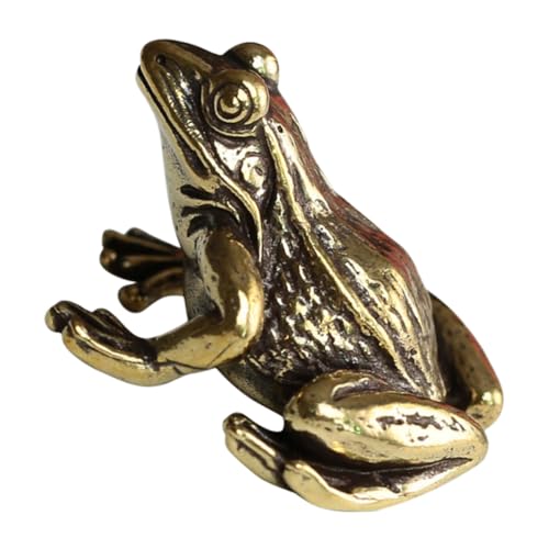 HOLIDYOYO Vintage Frosch Ornament Statue Mini Frosch Dekoration für Garten Home Office Desktop Messing Tabletop Figurine von HOLIDYOYO