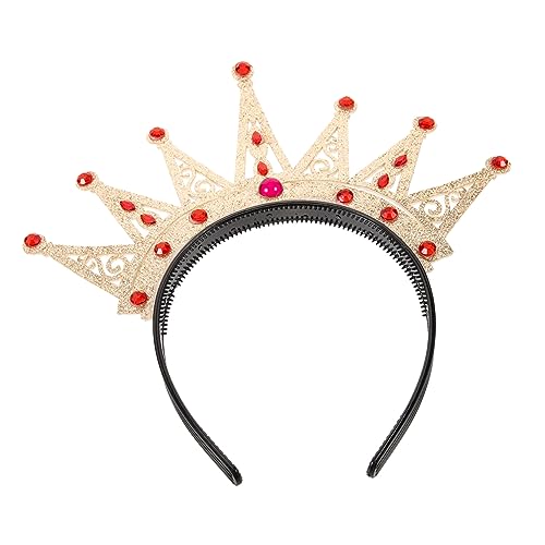 HOLIDYOYO Geburtstagsaccessoires Für Frauen Prinzessin Mädchen Krone Prinzessinnenparty Festival-accessoires Strass-krone Glänzendes Kronen-haarband Trachtenkronen Für Damen Plastik Golden von HOLIDYOYO