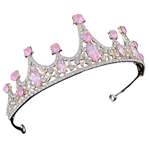 HOLIDYOYO Krone Haarband Für ädchen Glitzernde Tiara Für Kindergeburtstag Cosplay Und Partys Pinke Krone Mit Strassverzierung Perfektes Accessoire Für Kleine Prinzessinnen von HOLIDYOYO