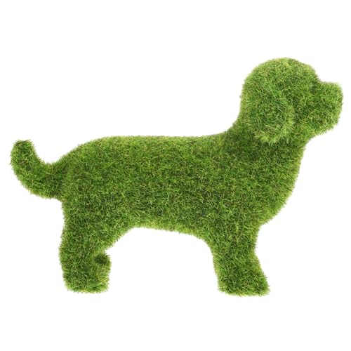 HOLIDYOYO Elegante Grüne Hundestatue Für Den Garten Realistisches Beflocktes Spielzeug Als Dekoration Einweihungsgeschenk von HOLIDYOYO