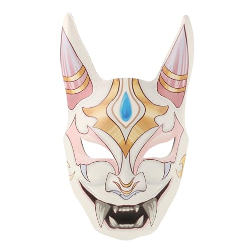 HOLIDYOYO Maske Japanischer Krieger Dämonenmaske Halloween Gruselige Maske Geist Cosplay Kostüm Halloween Ninja Böse Requisiten Für Maskerade Karneval Ball Party Versorgung Weiß von HOLIDYOYO