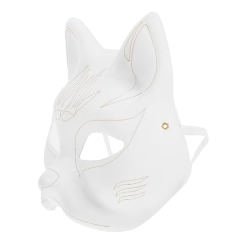 HOLIDYOYO Pappmaché-Maske Zum Selbermachen Blanko Katze Halb Unbemalt Tiermasken Weiße Maskerade-Masken Für Kinder Zum Dekorieren Von Bastel-Partygeschenken von HOLIDYOYO