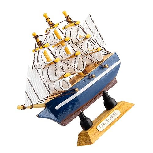 HOLIDYOYO Mini Segelschiff Deko Mediterranes Segelboot Modell Zur Dekoration Zufällige Farbe Kreatives Holzschiff Als Oder Wohnaccessoire von HOLIDYOYO