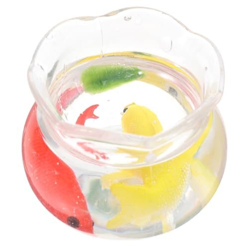 HOLIDYOYO Simulation Eines Koi-beckens Gefälschter Mini-puppenhauszubehör Miniaturen-puppenhauszubehör Miniatur-Aquarium Miniaturfiguren Mini-tierfiguren Miniatur-Dinge PVC von HOLIDYOYO