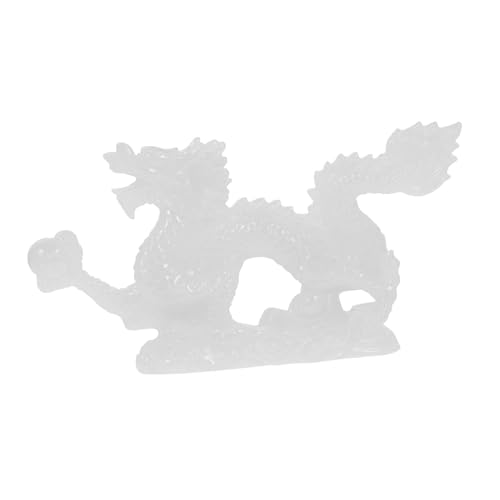 HOLIDYOYO Tenglong-statuenschmuck Roter Drache Plüsch Bärtige Drache-panzerdekoration Figur Drachenflügel Jade-Drache Golddrache Schreibtischspielzeug Drachenspielzeug Roboter Feng Weiß Harz von HOLIDYOYO