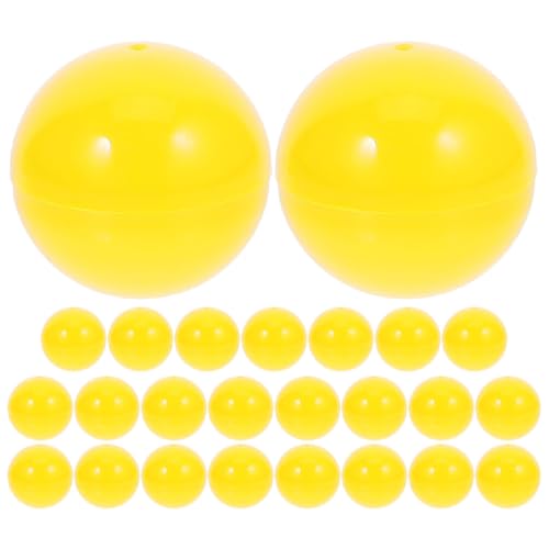 HOLIDYOYO Tombola-Bälle 25 Stück Kleine Zu Öffnende Runde Kapseln Leere Plastikbehälter Für Kaugummiautomaten Für Partygeschenke 3 cm Gelb von HOLIDYOYO