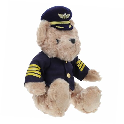 HOLIDYOYO Weich Ausgestopfte Pilotenbärenpuppe Süßes Plüschtier Für Kinderzimmer Dekoration Ausgestopfte Bärenpuppe Mit Pilotenzubehör Kleine Bärenpuppe Sofa Plüschbärendekoration von HOLIDYOYO