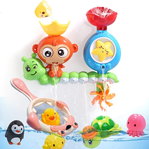 Badewannenspielzeug mit schwimmendem Spritzspielzeug für Jungen und Mädchen, Angelspiel für Kleinkinder und Babys von HOLYFUN