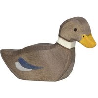 HOLZTIGER 80024 Ente, schwimmend ca. 6 x 1,9 x 4 cm, Holz von HOLZTIGER