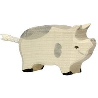 HOLZTIGER 80070 Ferkel, gefleckt ca. 6,5 x 1,9 x 4 cm, Holz von HOLZTIGER