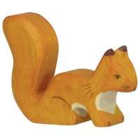 HOLZTIGER 80107 Eichhörnchen, stehend, orange ca. 7,5 x 1,9 x 6 cm, Holz von HOLZTIGER