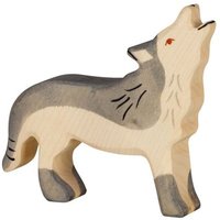 HOLZTIGER 80109 Wolf, heulend ca. 11 x 2,3 x 11 cm, Holz von HOLZTIGER