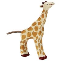 HOLZTIGER 80157 Giraffe, klein, fressend ca. 10,5 x 2,3 x 16,5 cm, Holz von HOLZTIGER