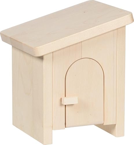 HOLZTIGER 80615 - Kleiner Stall aus Holz für Spielfiguren – Perfektes Zuhause für kleine Figuren – Fördert kreatives Spielen, 16cm x 15cm x 18cm, MADE IN EUROPE, ab 3 Jahre von HOLZTIGER